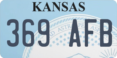 KS license plate 369AFB
