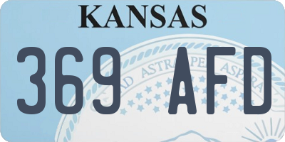 KS license plate 369AFD