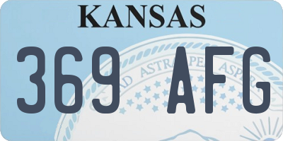 KS license plate 369AFG
