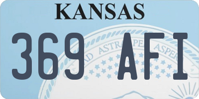 KS license plate 369AFI