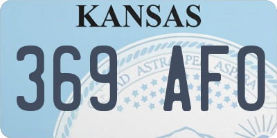 KS license plate 369AFO