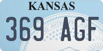 KS license plate 369AGF