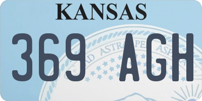 KS license plate 369AGH