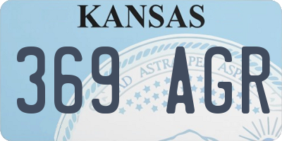 KS license plate 369AGR
