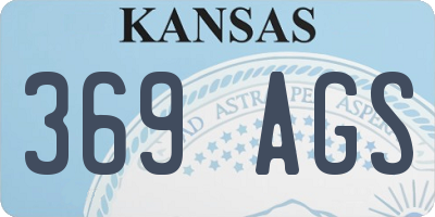 KS license plate 369AGS