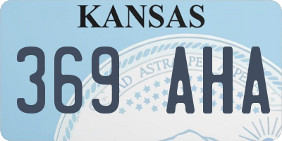 KS license plate 369AHA