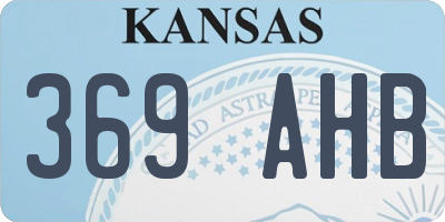 KS license plate 369AHB