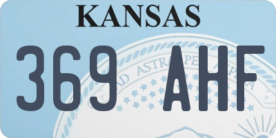 KS license plate 369AHF