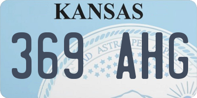 KS license plate 369AHG