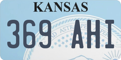 KS license plate 369AHI