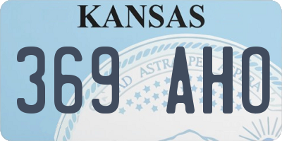 KS license plate 369AHO