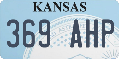 KS license plate 369AHP