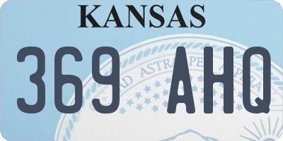 KS license plate 369AHQ