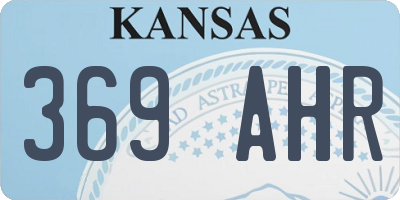 KS license plate 369AHR