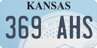 KS license plate 369AHS
