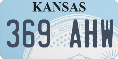 KS license plate 369AHW