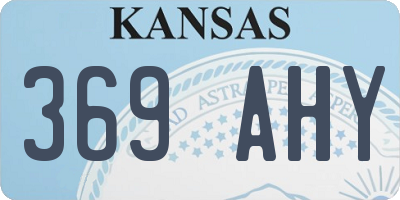 KS license plate 369AHY