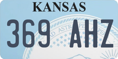KS license plate 369AHZ