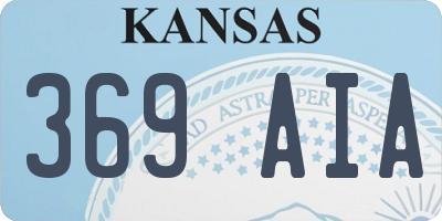 KS license plate 369AIA