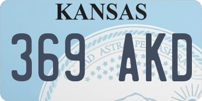 KS license plate 369AKD