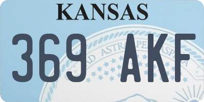 KS license plate 369AKF