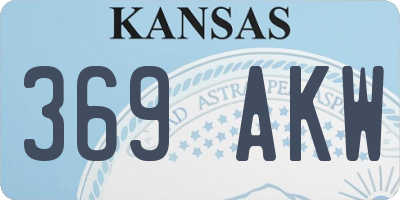 KS license plate 369AKW