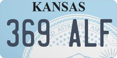 KS license plate 369ALF