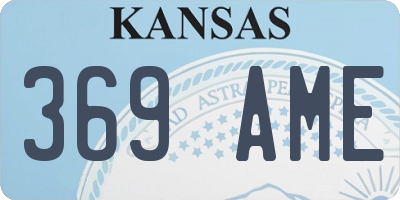KS license plate 369AME