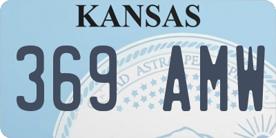 KS license plate 369AMW
