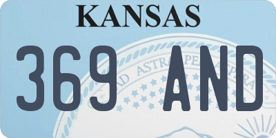 KS license plate 369AND