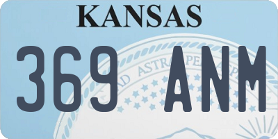 KS license plate 369ANM
