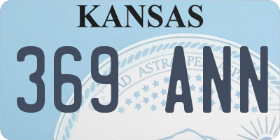 KS license plate 369ANN
