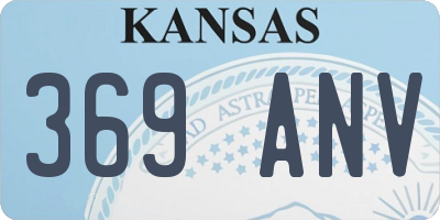 KS license plate 369ANV