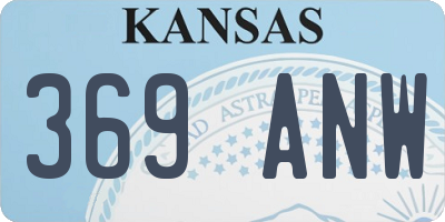 KS license plate 369ANW