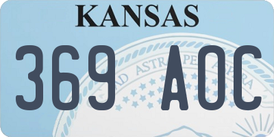 KS license plate 369AOC