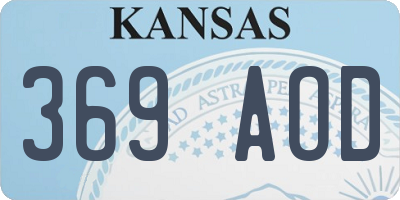 KS license plate 369AOD