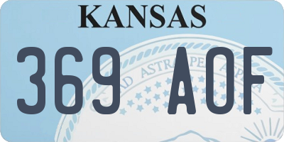 KS license plate 369AOF