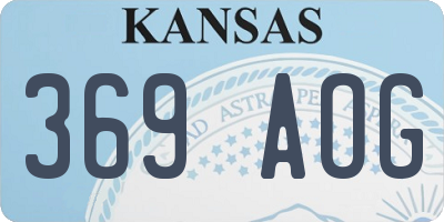 KS license plate 369AOG