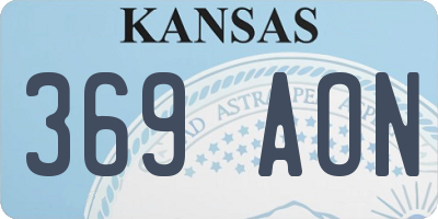 KS license plate 369AON