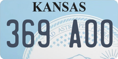 KS license plate 369AOO