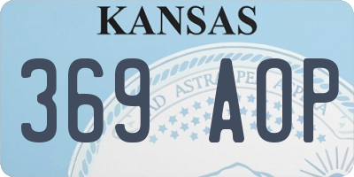 KS license plate 369AOP