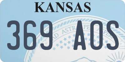 KS license plate 369AOS