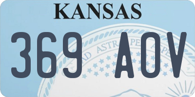 KS license plate 369AOV