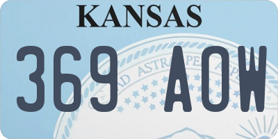 KS license plate 369AOW