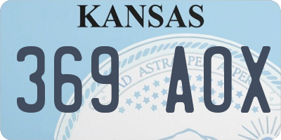 KS license plate 369AOX