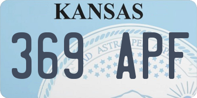 KS license plate 369APF