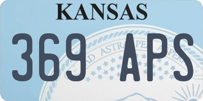 KS license plate 369APS