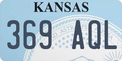 KS license plate 369AQL