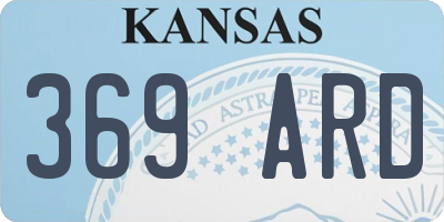 KS license plate 369ARD