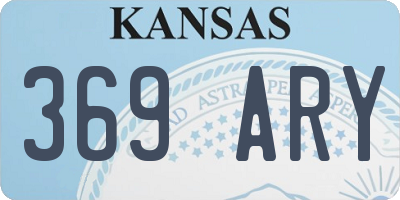 KS license plate 369ARY